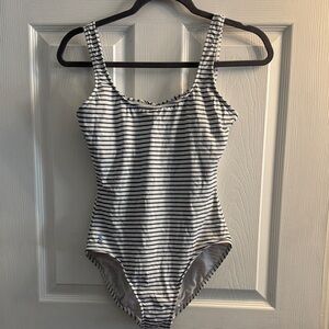 Polo by Ralph Lauren Navy & White Striped One-Piece Swimsuit